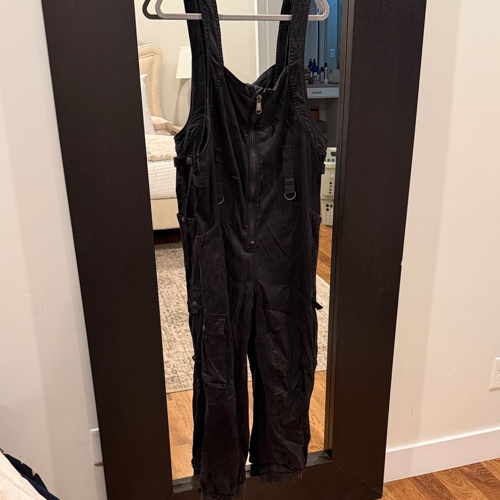Free People utility cargo overalls